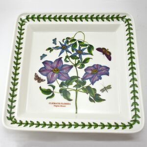 Portmeirion Botanic Garden Clematis Florida Virgins Bower Square Plate 8"